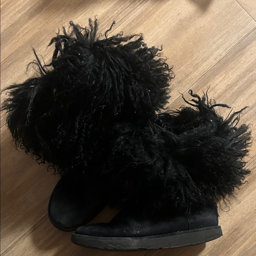 UGG Black Furry Women's Boots